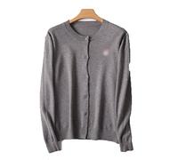 HJUGHPN Cárdigan para mujer, suéter de cachemira, cárdigan para hombre y mujer, cárdigan de moda para otoño e invierno, suéter de punto (gris, L)
