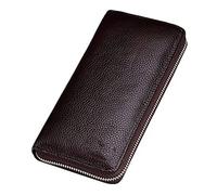 HJUGHPN Cartera para Hombre Bolsa de Billetera para Hombres Bolso de Bolsillo de Cuero con Bolso de teléfono móvil Billetera Larga Billetera Marca de Lujo Hombres(Coffee)