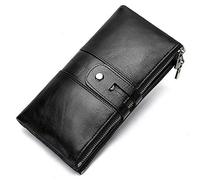 HJUGHPN Cartera para Hombre Cartera Larga De Cuero para Mujer Tarjeta Multifunción Tarjeta De Fashion Fashion Fashion(Schwarz)
