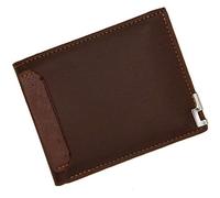 HJUGHPN Cartera para Hombre Carteras de Cuero for Hombre for Hombres Adelgazan El Bloqueo de la Tarjeta Minimalista(Dark Brown)