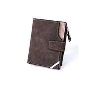 HJUGHPN Cartera para Hombre Carteras para Hombres Carteras horizontales Cortas Tres Veces Cremallera Monedero multifunción Monedero Monedero Monedero(Bruin)