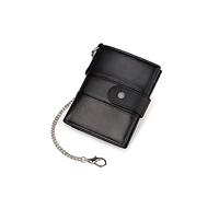 HJUGHPN Cartera para Hombre Cuero Genuino Hombres Billetera Bolsa de Monedas pequeña Mini Soporte de Tarjeta Doble Cremallera Masculina de Bolsillo de Walet de Slim(Schwarz)
