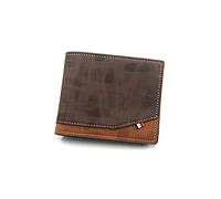HJUGHPN Cartera para hombre de moda para hombre, monedero de cuero sólido, cartera corta de negocios, vintage, multitarjeta, monedero suave (D)