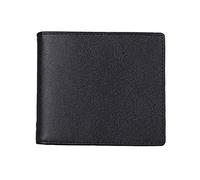HJUGHPN Cartera para hombre de piel de cera de aceite, cartera de piel auténtica de vaca vintage, hecha a mano, monedero, monedero, cartera corta (Schwarz)