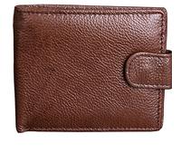 HJUGHPN Cartera para hombre hecha de piel auténtica, cartera corta con cierre corto masculino, monedero de lujo para hombre (marrón)