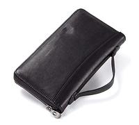 HJUGHPN Cartera para hombre Hombres de cuero de vaca Casual Clutch Wallet Titular de la tarjeta Monedero de la cremallera con el titular del pasaporte Funda for teléfono for masculina Larga Wallet(Sch