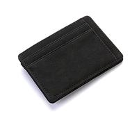 HJUGHPN Cartera para Hombre Hombres Ultra Delgados Masculinos PU Cuero Mini Pequeñas Carteras Magic Magic Zipper Monedero Monedero Pouch Plastic Credit Card Carty Holder