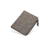 HJUGHPN Cartera para hombre, tarjeteros, doble cremallera, a la moda, corta, de piel sintética, regalo para niño (D)