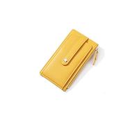 HJUGHPN Cartera para mujer, cartera larga para estudiantes, ranura para múltiples tarjetas, gran capacidad, color puro, simple, monedero con cremallera, bolsa para tarjetas femenina (amarillo)