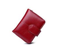 HJUGHPN Cartera pequeña de piel para mujer, tarjetero, cartera para mujer, cartera de mano para mujer (rojo)