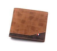 HJUGHPN Cartera pequeña para hombre, cartera portátil de negocios, con bolsillo para club, monederos cortos de cuero vintage, bolso de mano de retazos para hombre (amarillo)