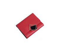 HJUGHPN Cartera pequeña para mujer, corta, fresca, de tres pliegues, ranura para múltiples tarjetas, gran capacidad, antidesmagnetización, monedero para estudiantes (rojo)