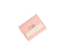HJUGHPN Cartera pequeña para mujer, corta, plegable, con personalidad, estudiante, bonita cartera de moda, monedero de diseño (rosa)