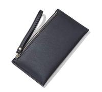 HJUGHPN Carteras coloridas para mujer, cartera larga simple para mujer, cartera de mano para mujer, monedero con cremallera, bolsillo para teléfono, tarjetero para mujer (Schwarz)