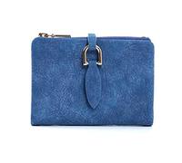 HJUGHPN Carteras cortas para mujer, cartera pequeña mate para mujer (azul)