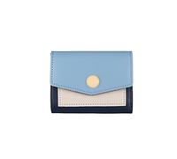 HJUGHPN Carteras de cuero para mujer, cartera pequeña y bonita, monedero corto, tarjetero, retazos, carteras de mano para mujer, carteras de diseñador (azul)