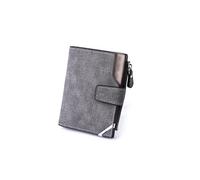 HJUGHPN Carteras de cuero para mujer, estilo retro, casual, con cremallera, bolsillo para monedas, gran capacidad, ranura para tarjetas, diseño simple de hebilla (gris)