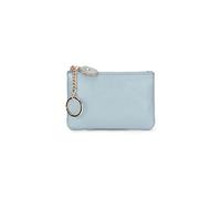 HJUGHPN Carteras de cuero vacuno para mujer, monedero de moda con llavero, cartera pequeña y simple para mujer, Blue, Talla única