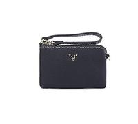 HJUGHPN Carteras de mujer Monedero de cuero genuino de la moneda de cuero simple hembra de moda con cremallera con cremallera con cremallera de múltiples tarjetas Litchi Stria Clutch Money Wallets(Sch