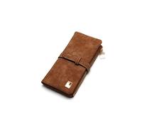 HJUGHPN Carteras de Mujer Monedero Largo Dos Fold Mujeres Wallets Drawstring Nubuck Cuero Zipper Suede Wallet Ladies Bolsa de Embrague