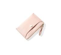 HJUGHPN Carteras de Mujer Tarjeta de Tarjeta Unisex Tarjetas de crédito de Cuero para Mujer con Cadena de Negocios con Cremallera Monedero(Pink)