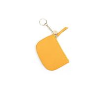 HJUGHPN Carteras de piel auténtica para mujer, monedero pequeño para mujeres y hombres, con cremallera alrededor, llavero, cartera para mujer, tarjetero, caramelo, colorido bolso de mano, Amarillo,