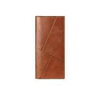 HJUGHPN Carteras europeas y americanas multifuncionales largas ultrafinas de empalme medio pliegue para hombres y mujeres (marrón)