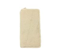 HJUGHPN Carteras largas de cuero para mujer, carteras de invierno de felpa con cremallera, tarjeteros, tarjetas de dinero, gran capacidad, bolsos de mano femeninos (beige)