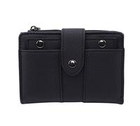 HJUGHPN Carteras para mujer, billetera simple retro con remaches, cartera corta, monedero, tarjetero, bolso para niñas, monedero pequeño para mujer (Schwarz)