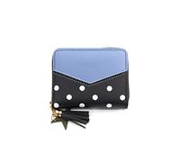 HJUGHPN Carteras para mujer, billeteras cortas con costuras de lunares, monedero multifuncional con borlas, monedero multifuncional para tarjetas