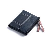 HJUGHPN Carteras para mujer, billeteras cortas con cremallera, de piel auténtica, monederos y carteras para monedas (azul)