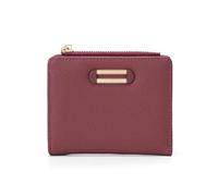HJUGHPN Carteras para mujer, cartera pequeña de marca de moda para mujer, tarjetero, monederos con cremallera, monederos delgados para mujer (rojo vino)