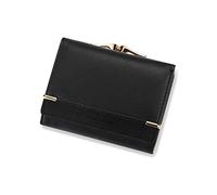 HJUGHPN Carteras para mujer, carteras de cuero de lujo para mujer, monederos femeninos, tarjetero, cartera corta para mujer, monedero de mano (Schwarz)