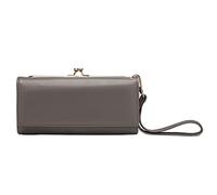 HJUGHPN Carteras para mujer, cómodas carteras largas de estilo contratado para mujer, monederos de cuero suave, monederos para mujer, diseño dulce para tarjetas (gris)