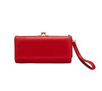 HJUGHPN Carteras para mujer, cómodas carteras largas de estilo contratado para mujer, monederos de cuero suave, diseño dulce para tarjetas (rojo)