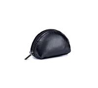 HJUGHPN Carteras para mujer, de piel auténtica, con cierre de cremallera, monedero, bolso de mano pequeño, negro, Talla única