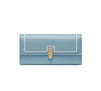 HJUGHPN Carteras para mujer, diseño de hebilla, cartera larga de cuero femenino, tarjetero, monedero para mujer, monederos para mujer, teléfono de mano (azul)