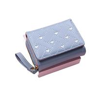 HJUGHPN Carteras para mujer Kawaii, bonita cartera de lujo de diseñador para dama, monedero rosa, cartera pequeña de cuero para mujer (azul)