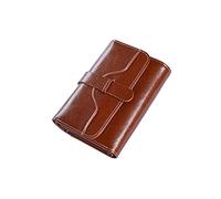 HJUGHPN Carteras pequeñas de piel auténtica para mujer, monederos y bolsos femeninos, tarjetero, monedero de mano para mujer (marrón)