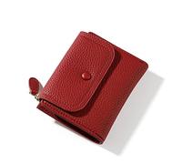 HJUGHPN Carteras pequeñas de piel sintética para mujer, monedero para mujer, monedero amarillo, monedero para mujer, monedero para mujer (rojo)