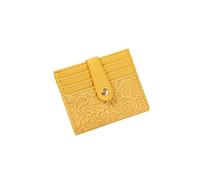 HJUGHPN Carteras pequeñas para mujer, estilo coreano, simple, retro, plegable, con hebilla, posición multitarjeta, bolsa compacta, monedero (amarillo)