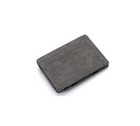 HJUGHPN Carteras ultrafinas para mujer, mini cartera pequeña de piel sintética, cartera mágica, monedero para tarjetas de crédito (gris)