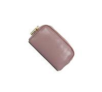HJUGHPN Carteras unisex de piel auténtica con 3 cremalleras para mujer, bolso de mano de piel de vacuno, monedero simple, monedero de moda con llavero, Purple, Talla única