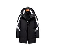 HJUGHPN Chaqueta acolchada de invierno para hombre, cálida, gruesa, larga, resistente al viento, con capucha, abrigo para hombre, ropa de moda, casual, parka (M)