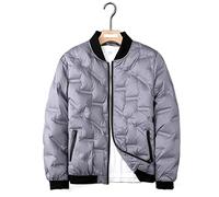 HJUGHPN Chaqueta acolchada de invierno para hombre, chaqueta ligera y fina, pato blanco, casual, corta, béisbol (M(47,5-55) KG)