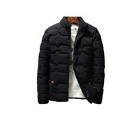 HJUGHPN Chaqueta acolchada de invierno para hombre, informal, cálida, gruesa, cómoda, con cremallera, resistente al viento, cuello alto, ropa delgada (4XL)
