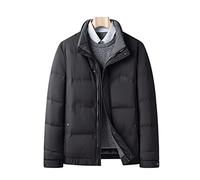 HJUGHPN Chaqueta acolchada para hombre, chaqueta corta de plumón para hombre, cuello alto, abrigo ligero y cálido (XL)