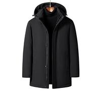 HJUGHPN Chaqueta acolchada para hombre, chaqueta de plumón desmontable para hombre, abrigo de invierno blanco con capucha gruesa y cálida (XL)