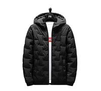 HJUGHPN Chaqueta acolchada para hombre, chaqueta de plumón gruesa con chaqueta de plumón para mantenerte caliente en invierno, chaqueta casual para hombre (Schwarz, M)