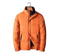 HJUGHPN Chaqueta acolchada para hombre, clásica, Joker, color sólido, para otoño e invierno, abrigo grueso y cálido de talla grande (naranja, L)
